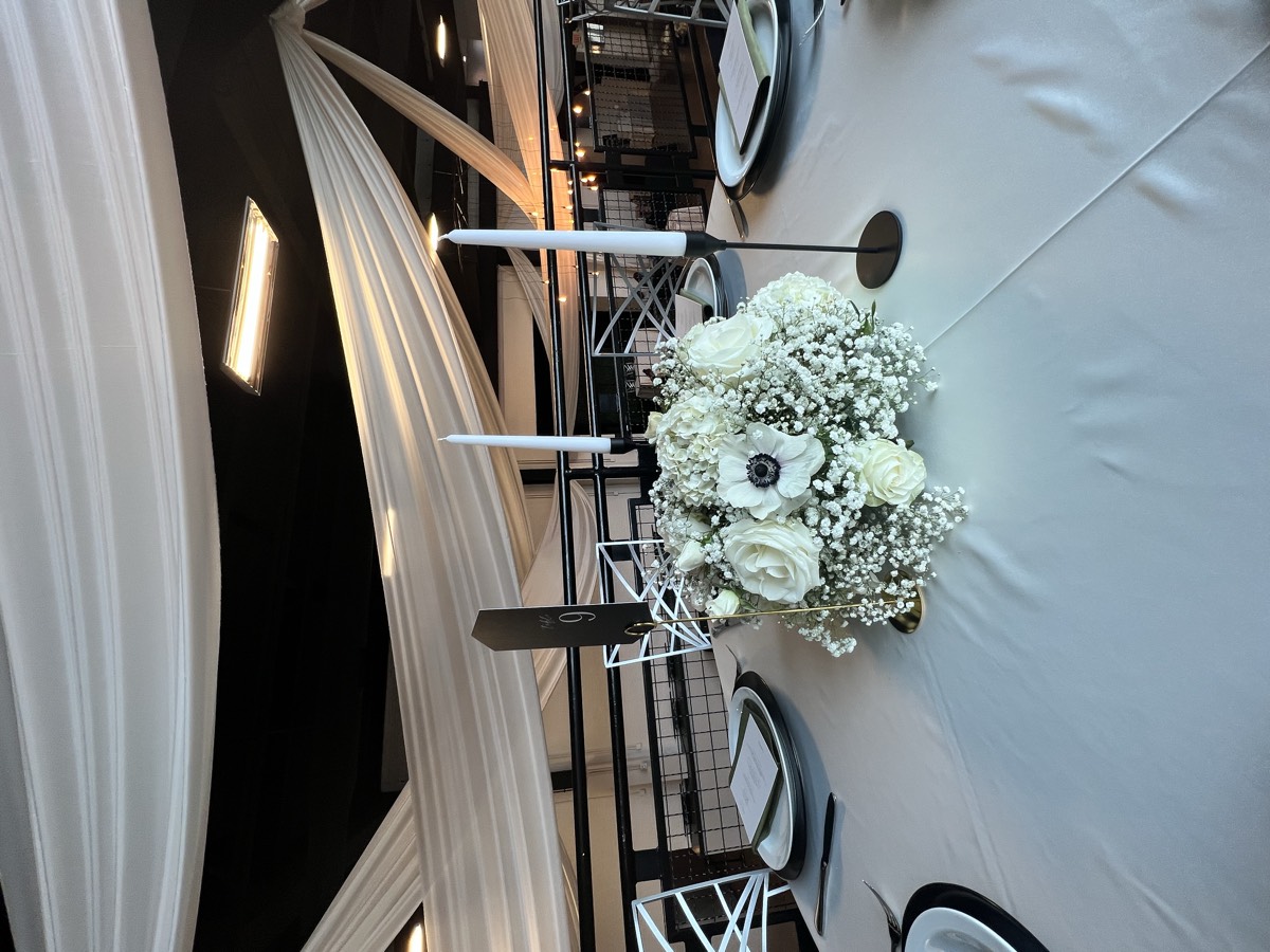 Wedding centerpiece by The Flower Couch