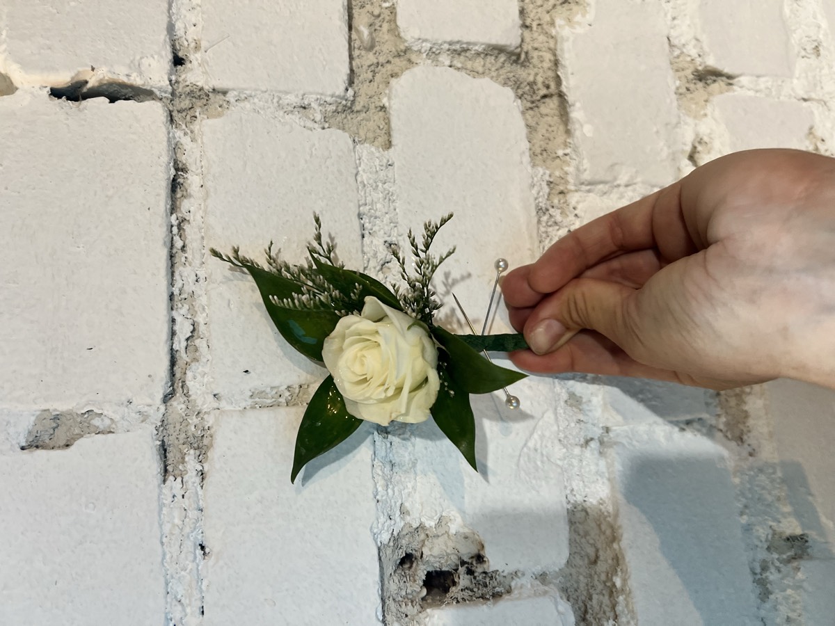Boutonniere or corsage by The Flower Couch